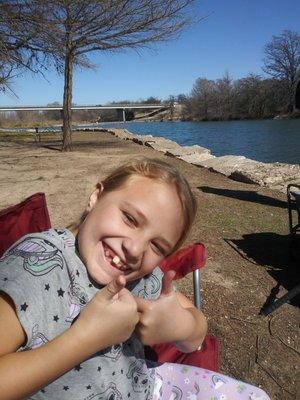 Daughter enjoying the river