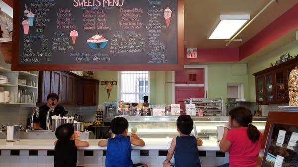 Enjoying summer with some good ole ice cream right at the counter