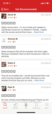 WE have 50 good reviews that Yelp hides because they " are not " recommended. (click the link at the bottom)