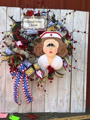 "Nurses Work from The Heart" Wreath