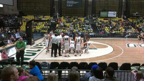 Time out. At UVU game