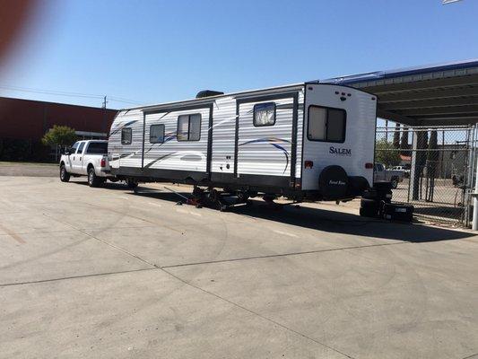 Getting some new Goodyear's on the travel trailer.