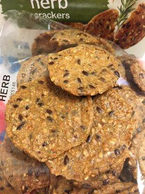 Herb crackers from Mary's Gone Crackers.  Healthy and crunchy