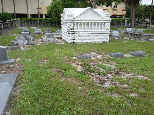 Old graveyard next to old church