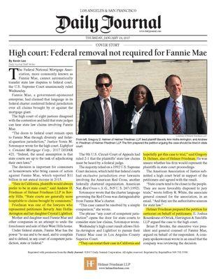 Daily Journal article about a case Helmer Friedman LLP just won before the U.S. Supreme Court