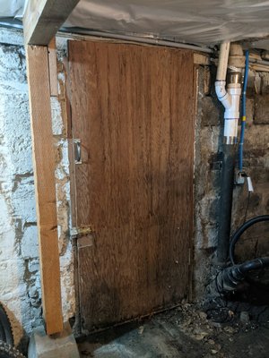 Creepy basement door - before