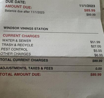 I already pay for charges inline now they add in new and in paper. they do not offer recycling to over 300 units. No recycling.