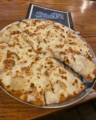 Chicken Alfredo Pizza available every day at Blue 42