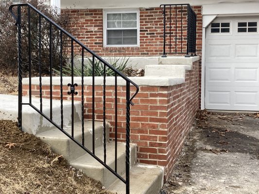 Stair and porch custom iron railings.