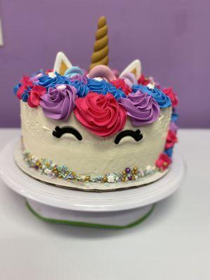 Unicorn birthday cake.