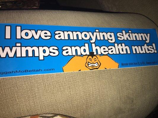 I love annoying skinny wimps & health nuts.