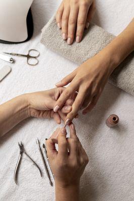 Manicure setup with service