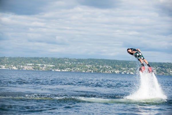 You can swim like a dolphin with our flyboard, and our instructors will teach you how to do it like a pro