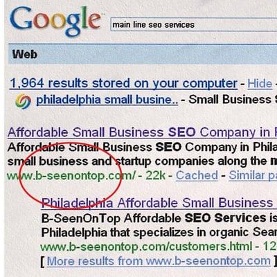 B-SeenOnTop of Search Engine Results