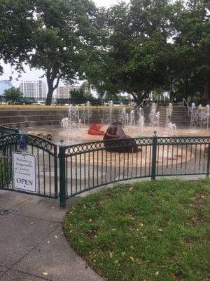 Kids splash pad area