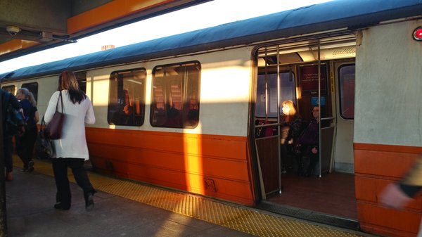 The Orange Line at Malden Center Station