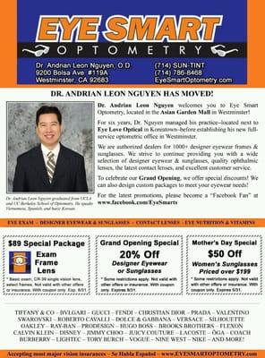 Thank you to my previous patients for your support these last six years! I will always look back at good times here! -Dr. Nguyen