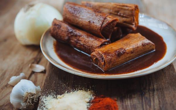 All beef hot tamales made with pure ground chuck, fresh onions, and spices