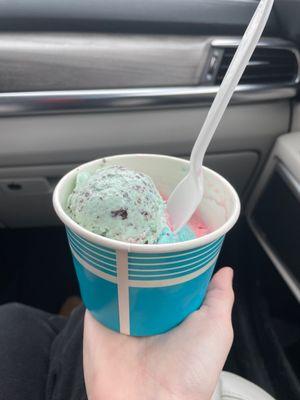 Mint chip and Cotten candy