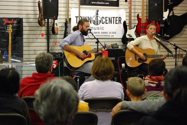 Singer-songwriter Kelley McRae performs at one of our live music events, Nov. 2012.