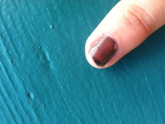 The 'gel' caused the whole top coat to come off-leaving me with hardly any polish and it was wet!(the day after)