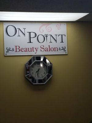 On Point sign and clock