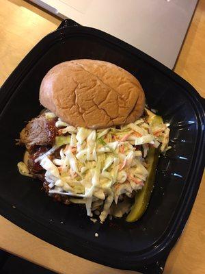 The BBQ pulled pork sandwich & Cole slaw!