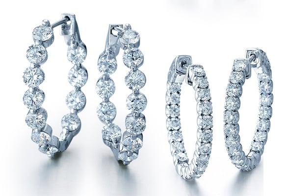 Hoop diamond Earrings ( New York Diamond Traders )