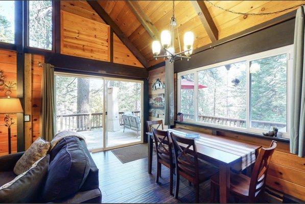 Family room and dining table