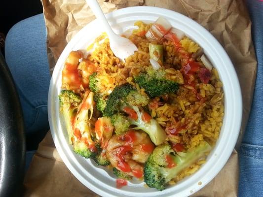 Shrimp with broccoli (lunch special)