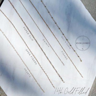 14k Gold Filled Chain Options (while supplies last).