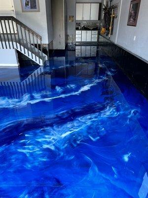 Epoxy Coating Ocean Theme Garage in Castle Rock CO