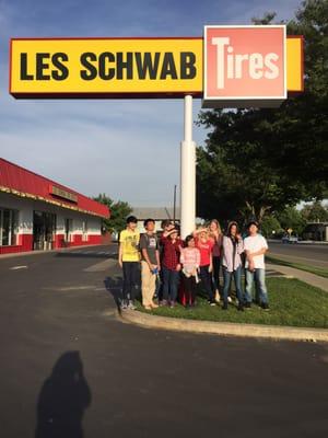 In front of Les Swab