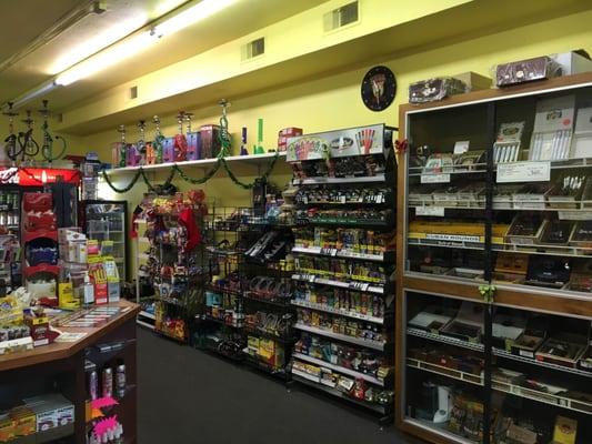 Store Interiors. Wide selection of: Cigars, Hookahs, Cigarettes, Tobacco etc.
 Play Lottery and Keno