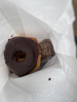 Regular chocolate, glazed old fashioned bar no jelly