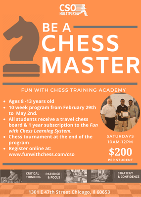 CSO Multiplex & Fun with Chess are proud to announce the establishment of the Fun with Chess Training Academy at the CSO Multiplex.