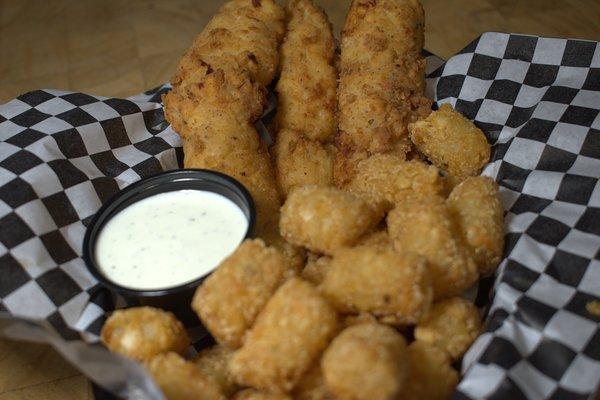 House breaded chicken strips in our own special herbs and spices.