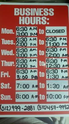 CAPITAL TACO business hours.