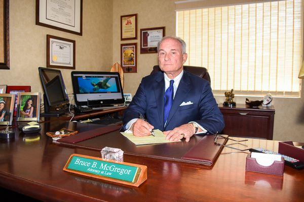 Attorney Bruce B. McGregor in his office.