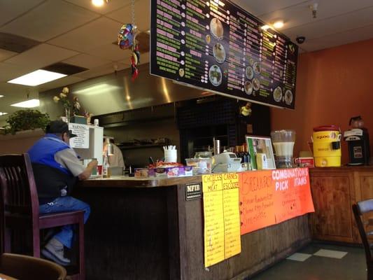 Front counter with extensive menu