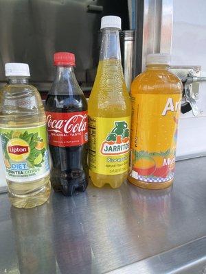 Several bottled options for drinks.  Changes daily.