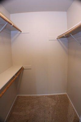 Master bedroom in 2 bedrooms has walk in closet!