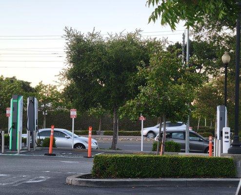 Chargers in the parking lot