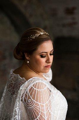 Bridal chignon and airbrush makeup