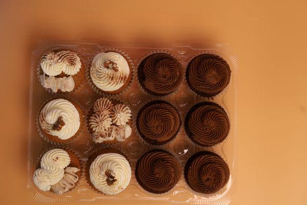 1 dozen double chocolate and carrot cupcakes