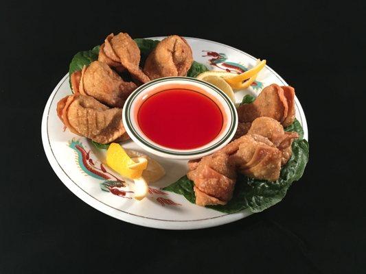 Pork wontons with sweet and sour sauce