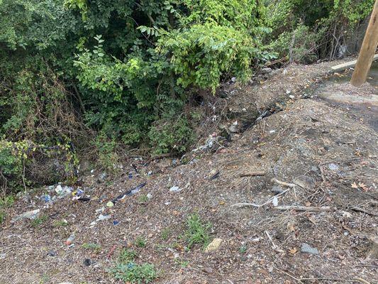 Garbage thrown out of vehicles into creek