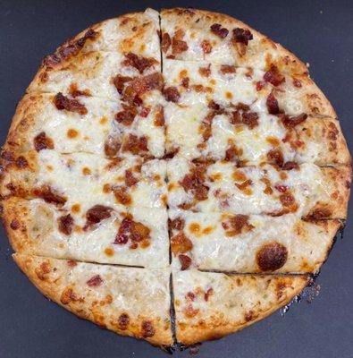 Bacon Ranch Sticks! Ranch sauce, covered in house mozzarella and bacon!