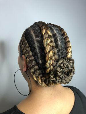 Creative Cornrows for textured hair.