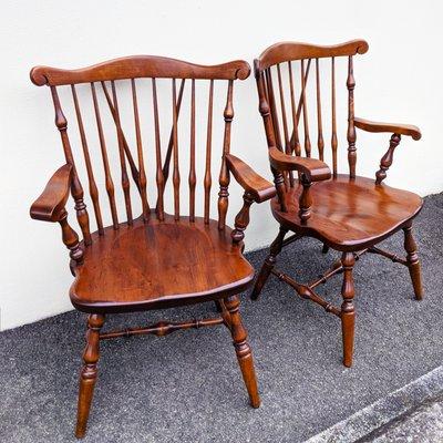 Looking to refinish some of your favorite wooden pieces? Our experts refinished these two Windsor chairs to a beautiful cherry stain!